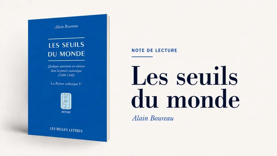 Les seuils du monde d'Alain Boureau