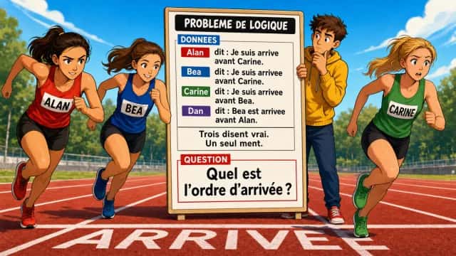 La course : énigme logique | Tangente