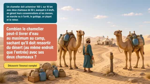 Le chamelier — Optimisation du ravitaillement en eau | Tangente
