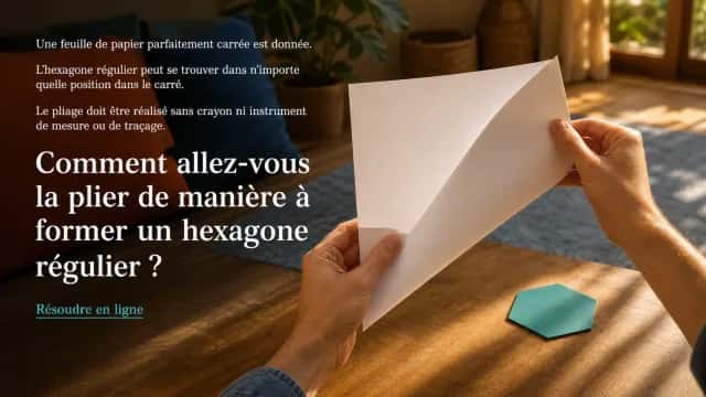 Du carré à l'hexagone régulier par pliage seul | Tangente