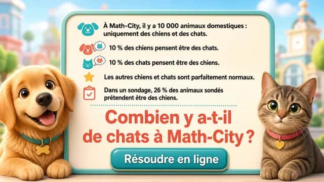 Énigme chiens et chats Math-City - Problème de logique