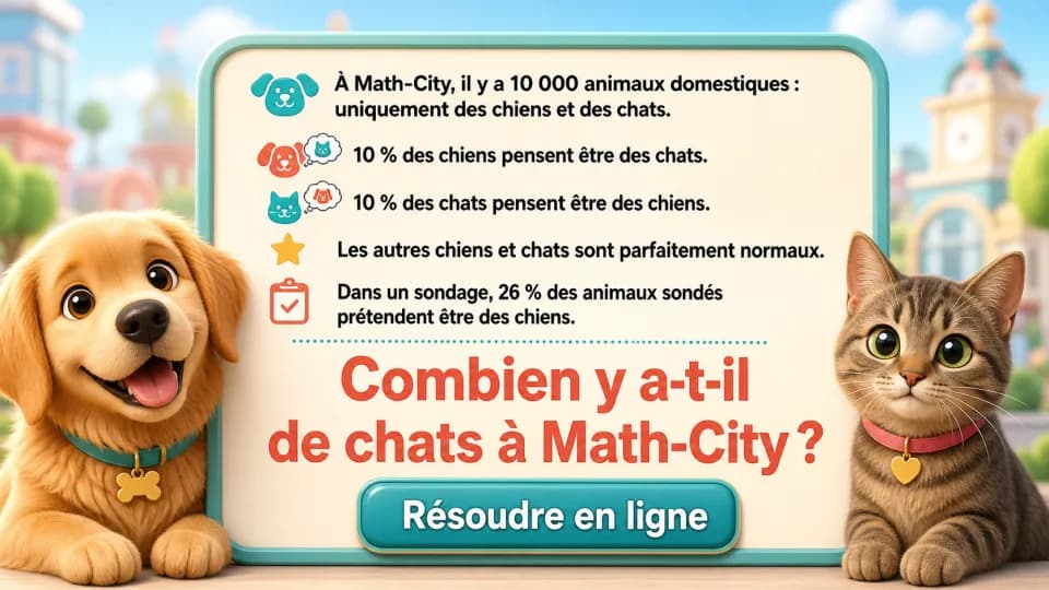 Comme chiens et chats : problème de logique à Math-City