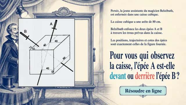Aïe Aïe Aïe : épées dans un cube, défi spatial
