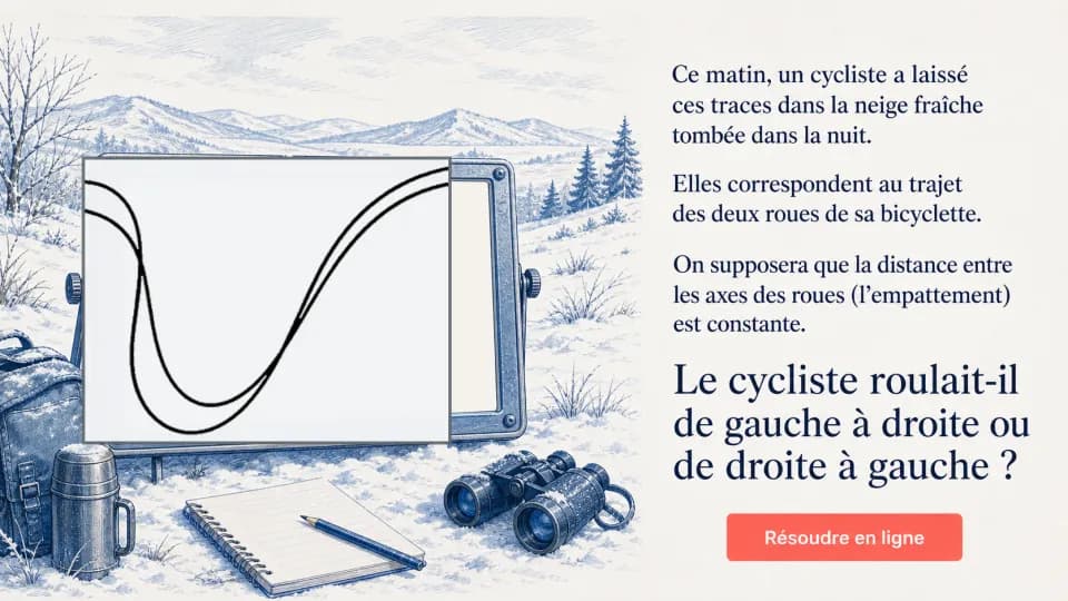 ♦♦♦ Dans quel sens le vélo roulait-il ?