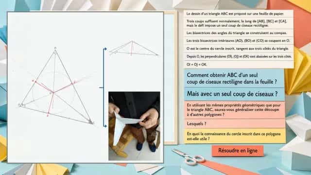 Découper un triangle d'un seul coup de ciseaux | Tangente