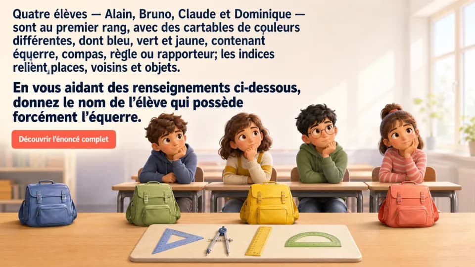 ♦♦ Élèves et cartables