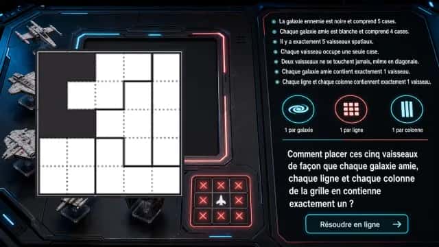 Bataille stellaire : jeu logique sur grille | Tangente