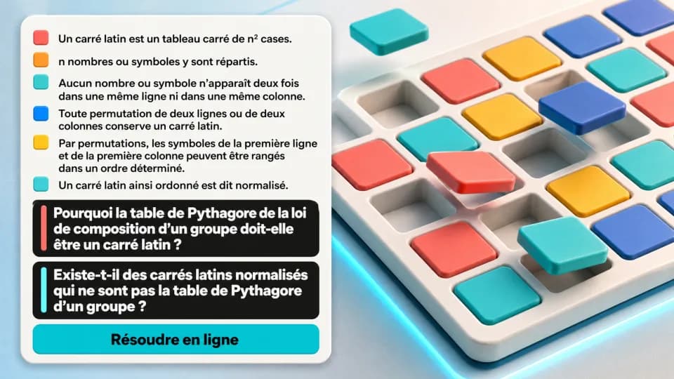 ♦♦♦ Groupes et carrés latins