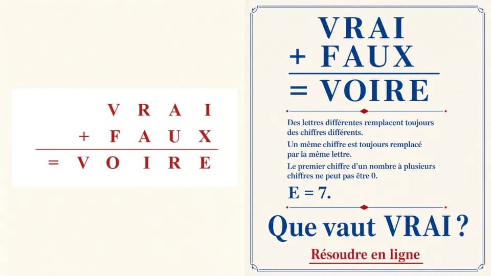 ♦♦ Vrai ou faux ?