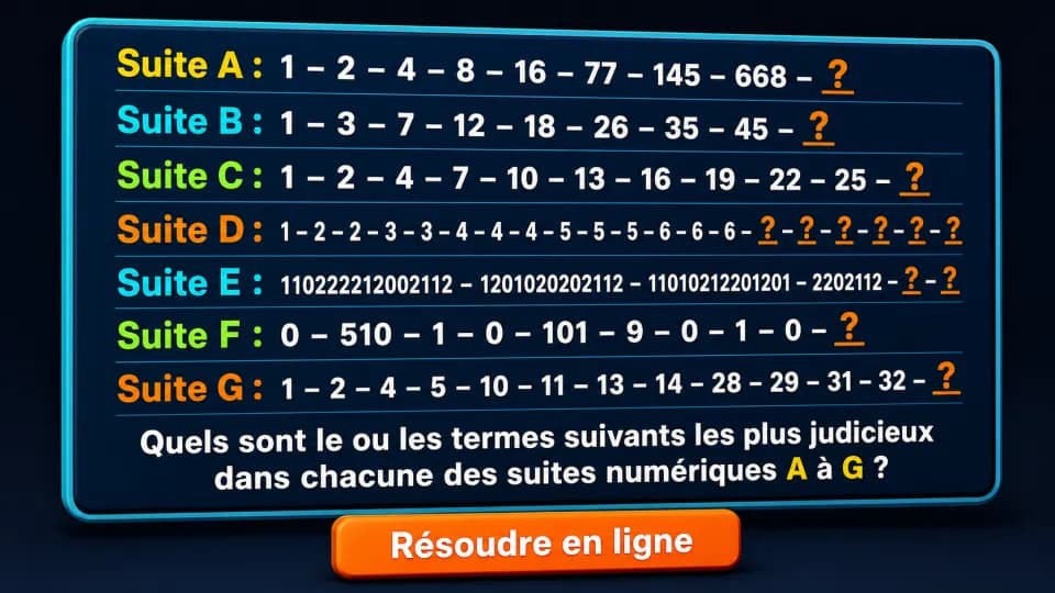 ♦♦ Suites à poursuivre