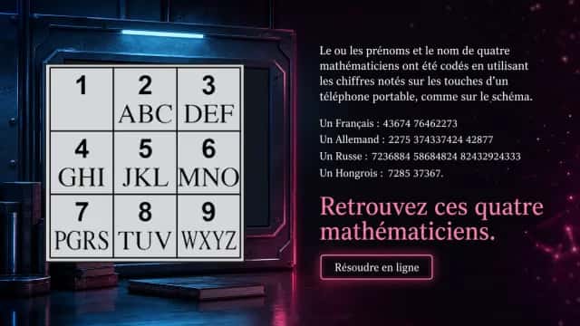 Codage sur mobile : décodez les noms de mathématiciens | Tangente
