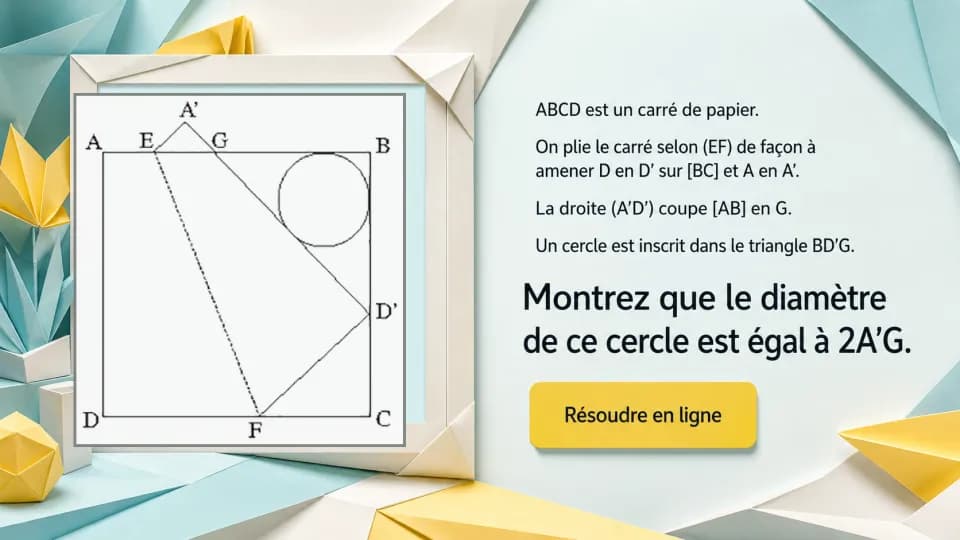 ♦♦ Un pli et un cercle