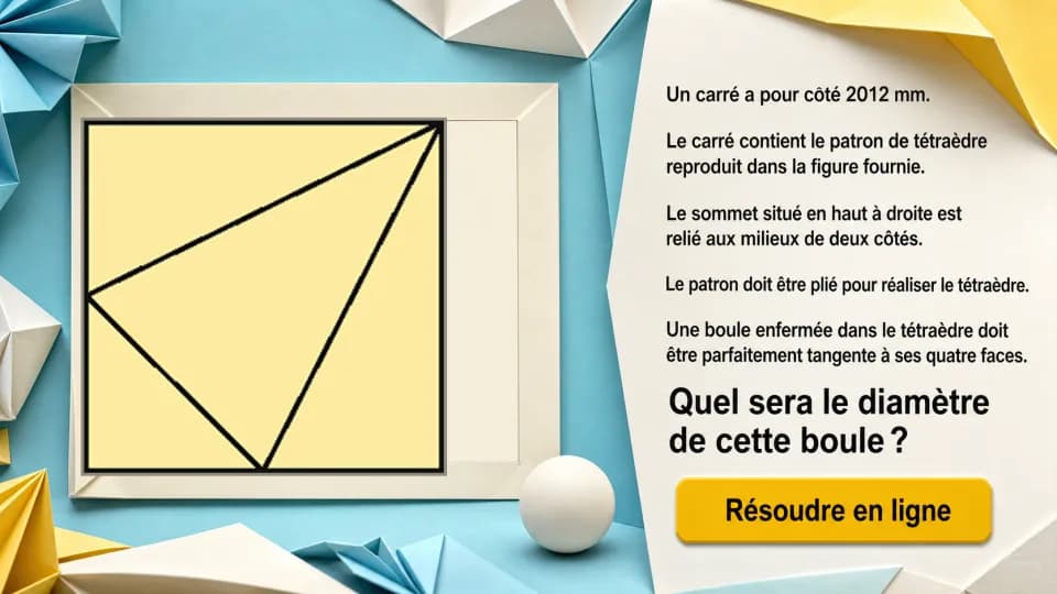 ♦♦♦ Une boule dans un tétraèdre