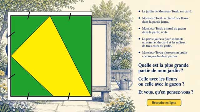 Le jardin de M. Tordu : problème d'aires | Tangente