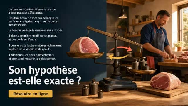 La balance défectueuse : la méthode du boucher | Tangente