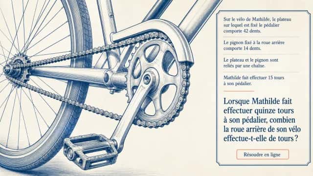 Le vélo de Mathilde : plateaux, pignons et transmission