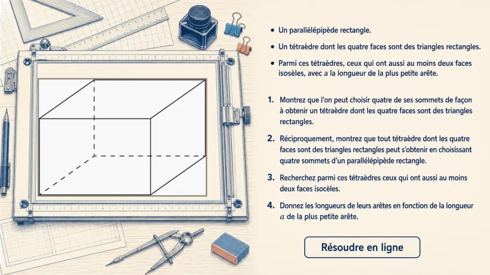 ♦♦ Parallélépipèdes et tétraèdres