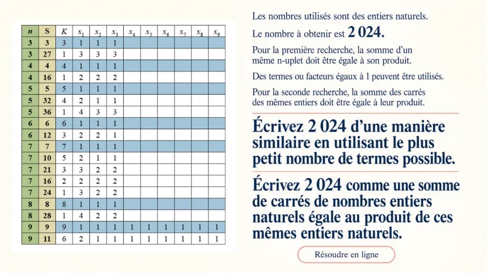 Quand la somme égale le produit