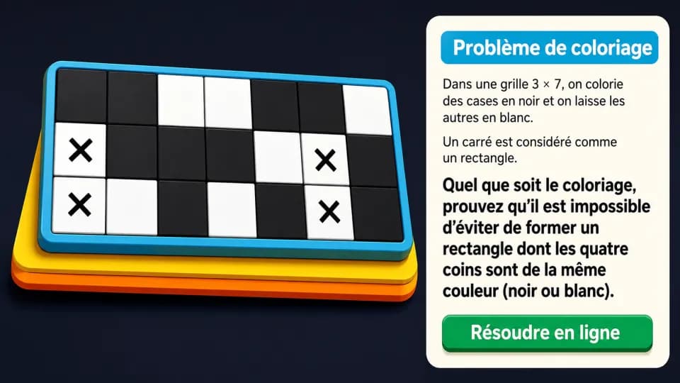 Rectangles interdits : la preuve par coloration d'une grille 3×7