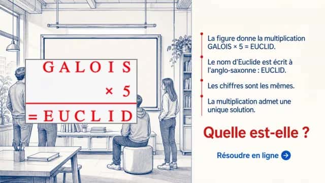 Cryptarithme Galois et Euclide : la solution | Tangente