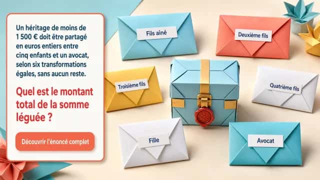 Un heritage complique : trouvez le montant total | Tangente