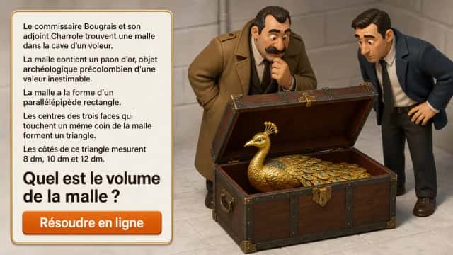 La malle du paon d'or – Volume d'un parallélépipède | Tangente