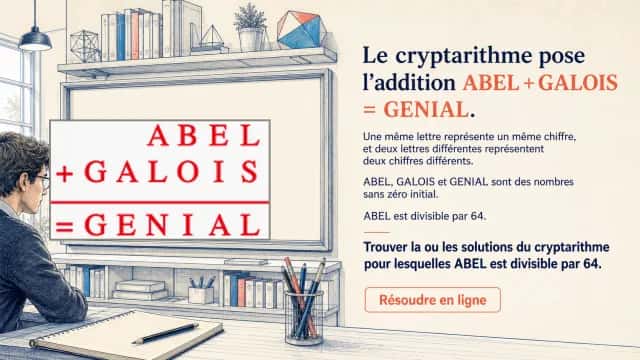 Abel et Galois en cryptarithme : ABEL mod 64 | Tangente