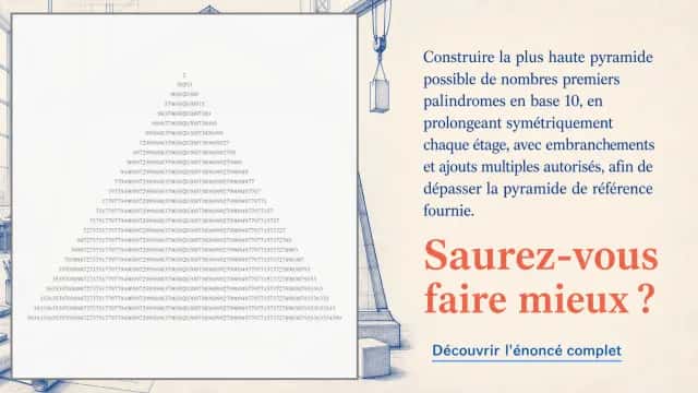 Pyramides de nombres premiers : un défi | Tangente