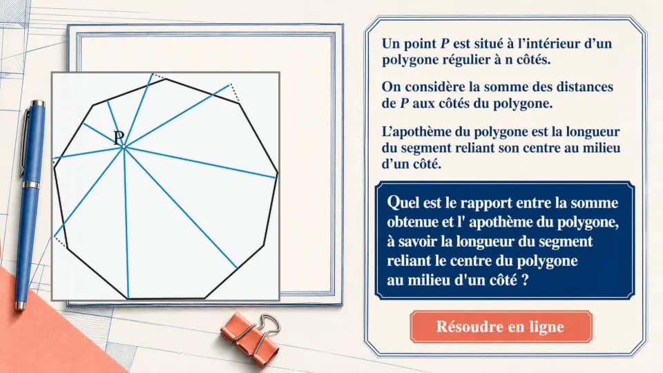 ♦ Dans un polygone régulier
