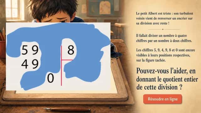 Le pot taché : retrouvez le quotient de la division | Tangente