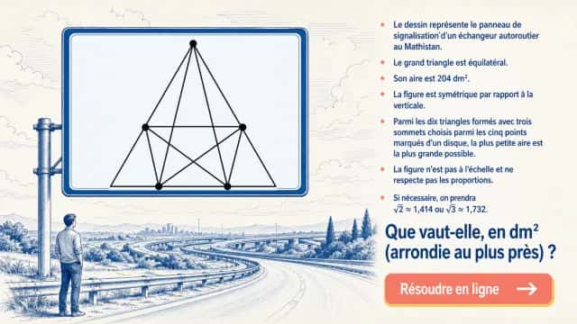 Le panneau : maximiser la plus petite aire de triangle | Tangente