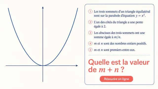 Un triangle équilatéral dans une parabole | Tangente