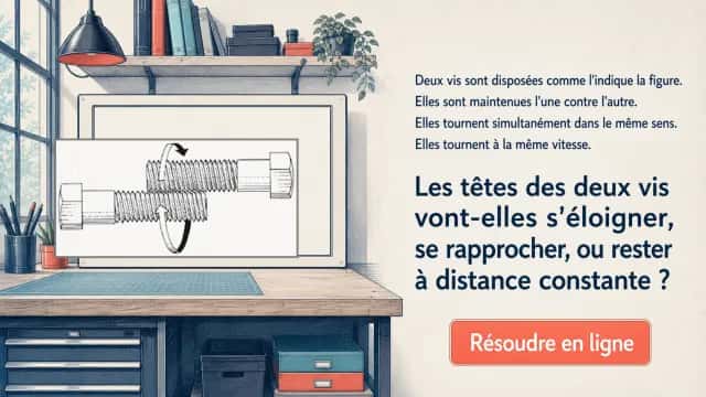 Les deux vis : se rapprochent-elles ou s'éloignent-elles ?