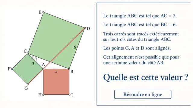 Un carré mystère et trois points alignés | Tangente