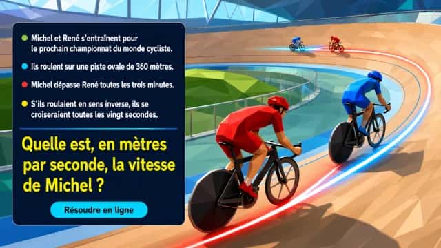 Problème de vitesse : entraînement cycliste | Tangente